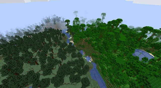 2 Đền Jungle và một Ngôi Làng - Seed Minecraft Jungle Kết Hợp