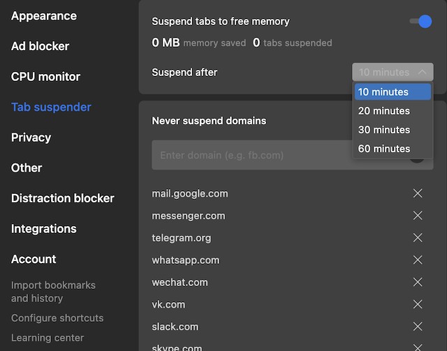 AI Tab suspender