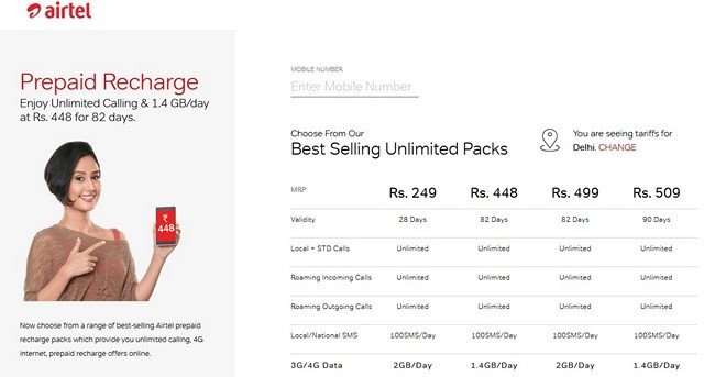 Airtel Ra Mắt Gói Trả Trước Chỉ Gọi Giá 299 Rupee Với Thời Hạn 45 Ngày