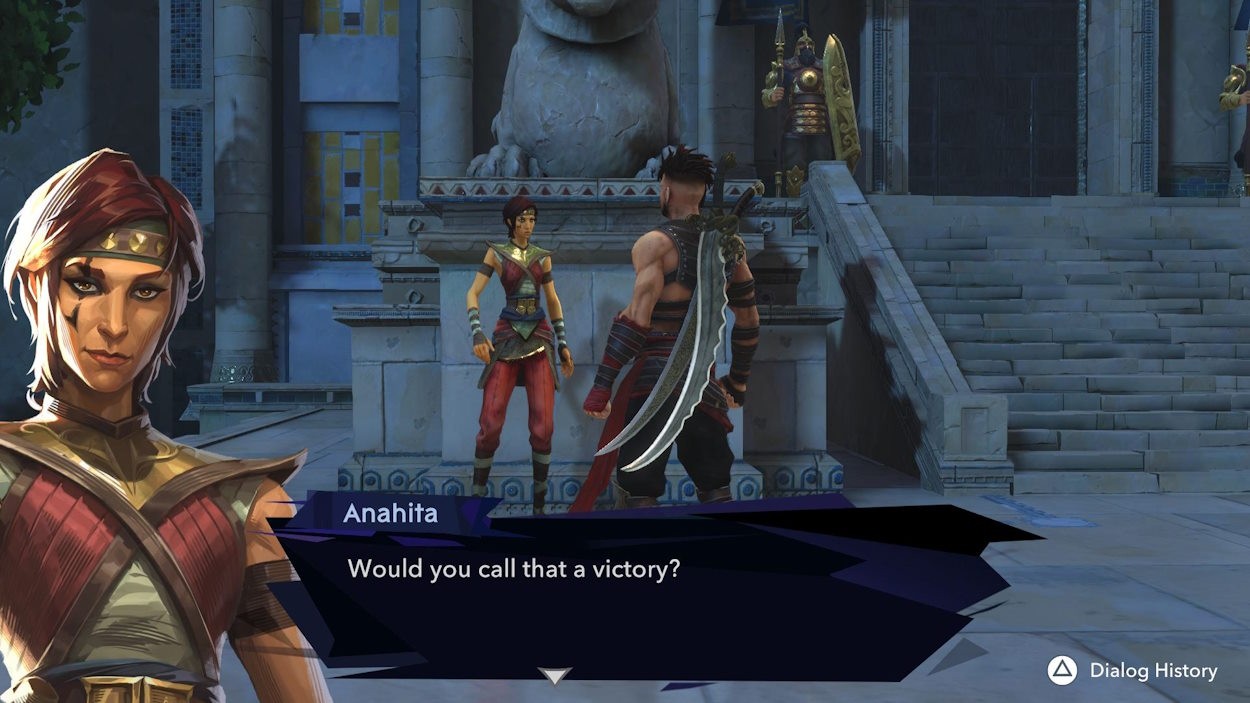 Anahita và Sargon trò chuyện trong Prince of Persia: The Lost Crown