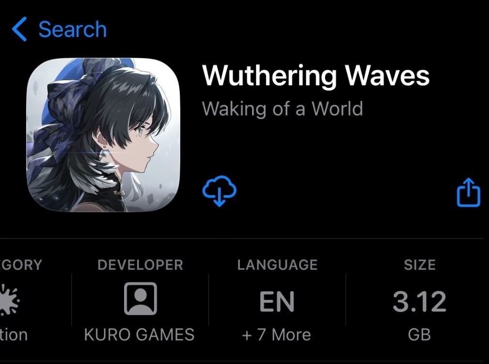 Ảnh chụp màn hình bước 1 tải trước Wuthering Waves trên iOS
