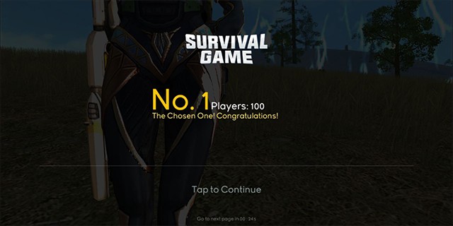 Ảnh chụp màn hình chiến thắng trong Survival Game