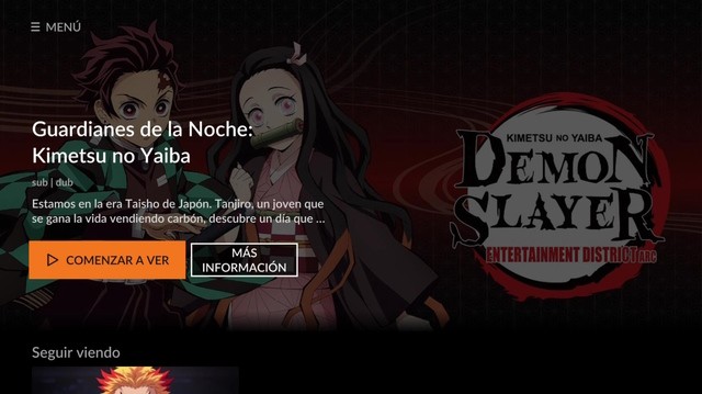 Ảnh chụp màn hình giao diện Crunchyroll Android TV sau khi đổi ngôn ngữ