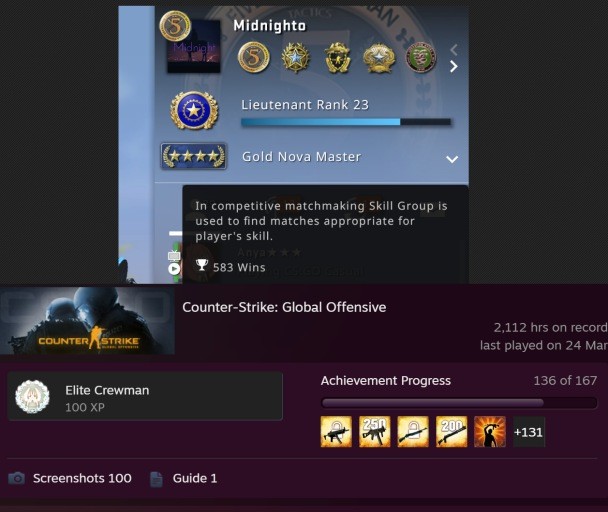 Ảnh chụp màn hình giao diện CS:GO, thể hiện sự hoài niệm về tựa game đã qua