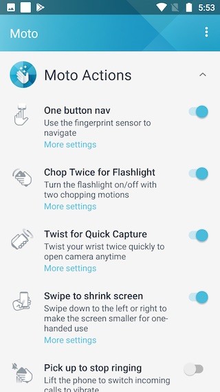 Ảnh Moto Actions trên Moto G5S Plus