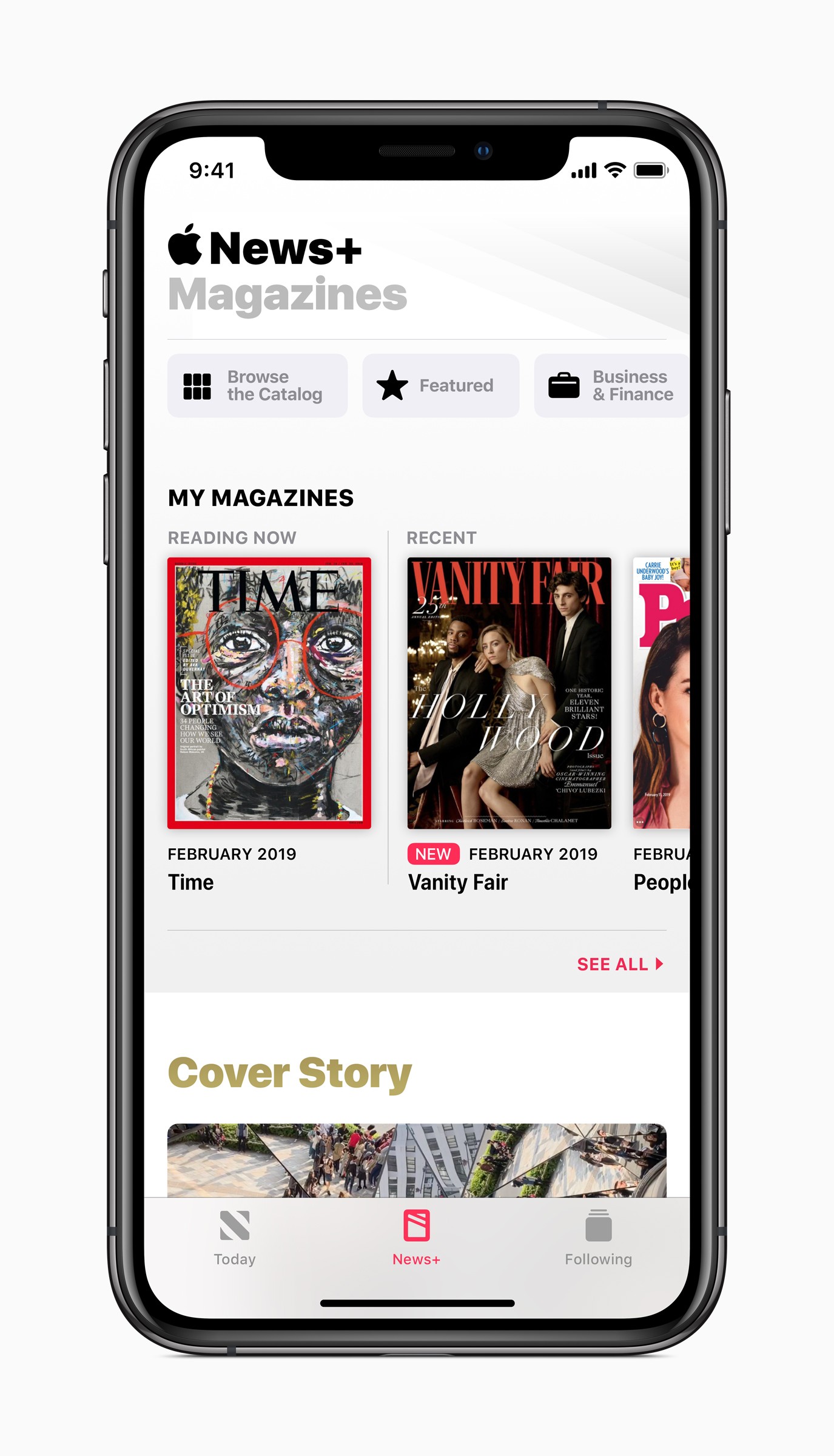 Apple News+ với tạp chí trên iPhone