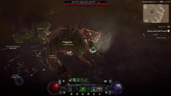 Avarice vung búa tấn công trong Diablo 4