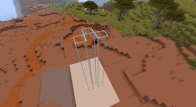 Ba cột kính trong Minecraft