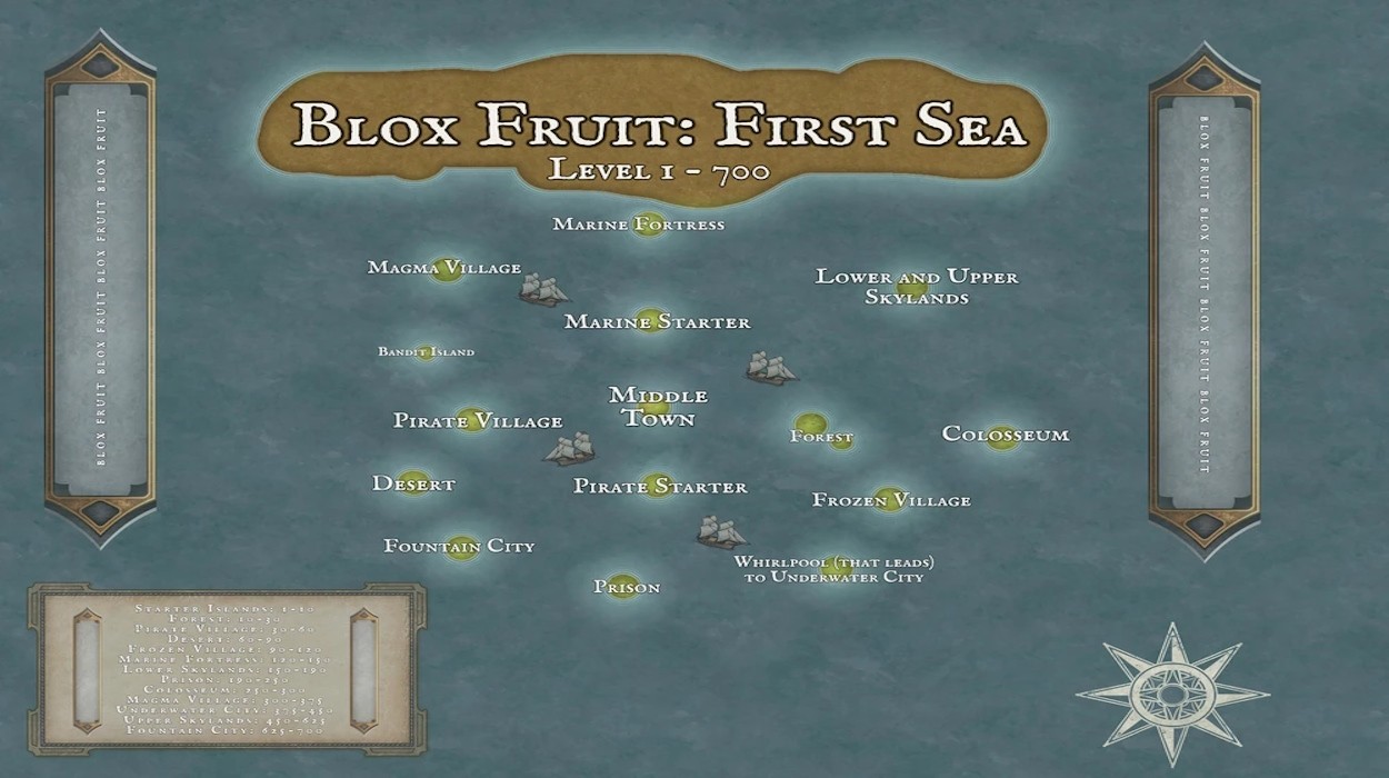 Bản đồ Biển Thứ Nhất trong Blox Fruits