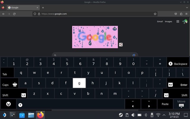 Bàn phím Steam Deck trong trình duyệt