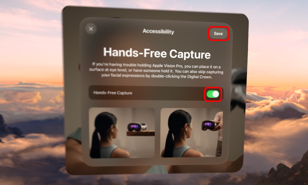 Bật chế độ Hands-free Capture trên Vision Pro