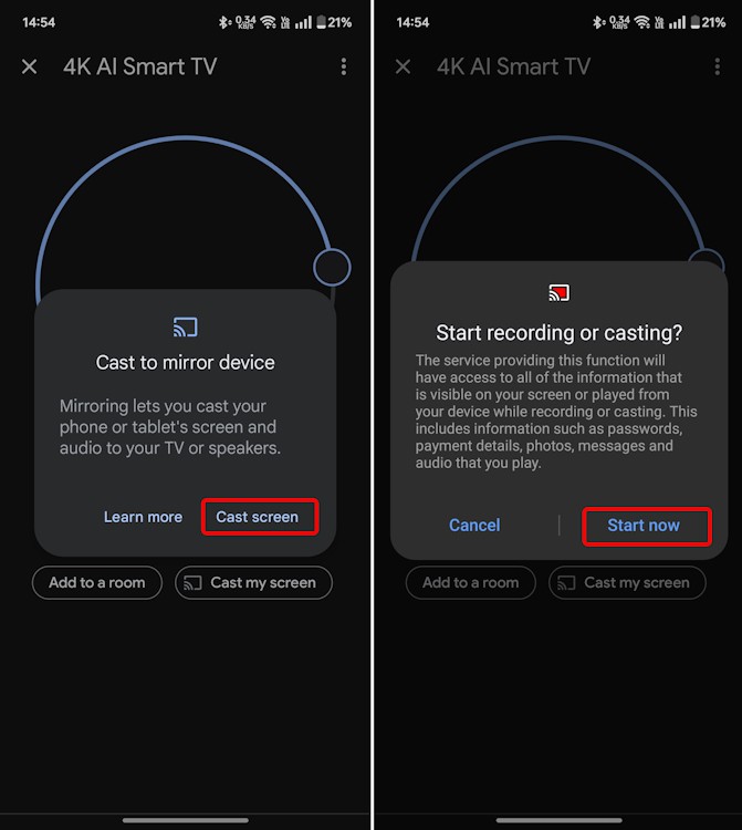 Bắt đầu chiếu màn hình từ điện thoại Android lên TV qua Google Home