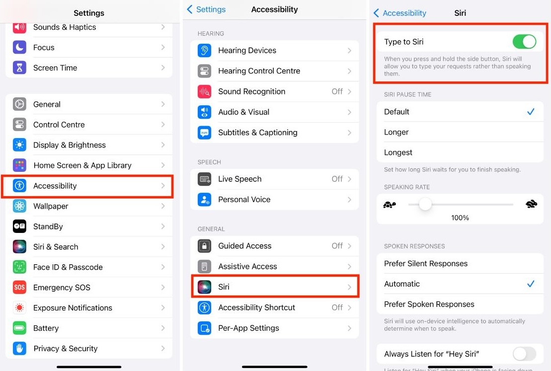 Bật &quot;Nhập cho Siri&quot; trên iPhone cũ