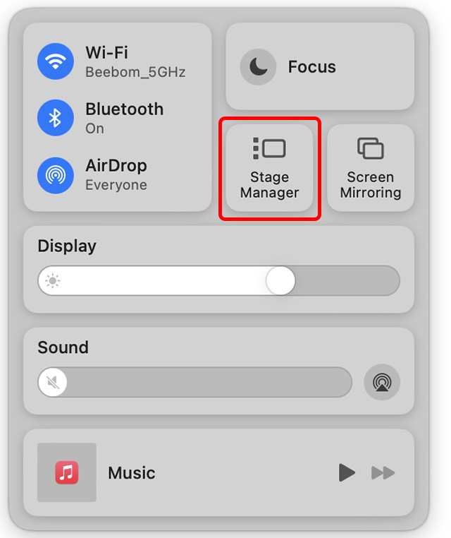 Bật Stage Manager trên macOS Ventura