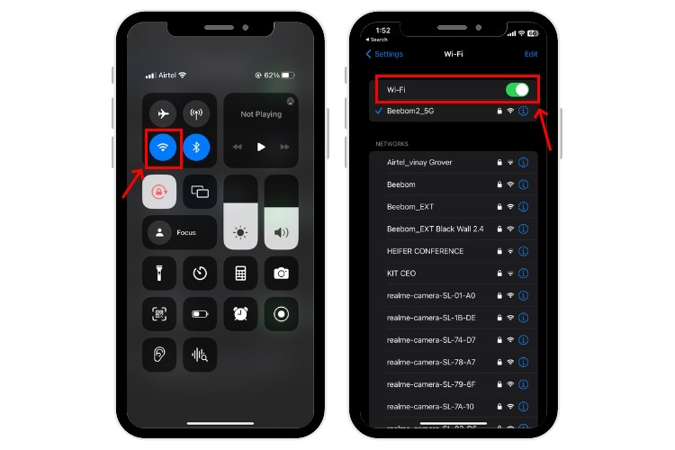 Bật WiFi trên iPhone