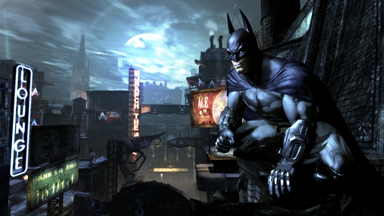 Batman trên nóc nhà trong Arkham City