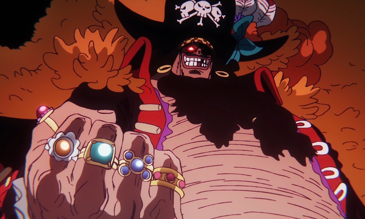 Blackbeard smiling in One Piece anime