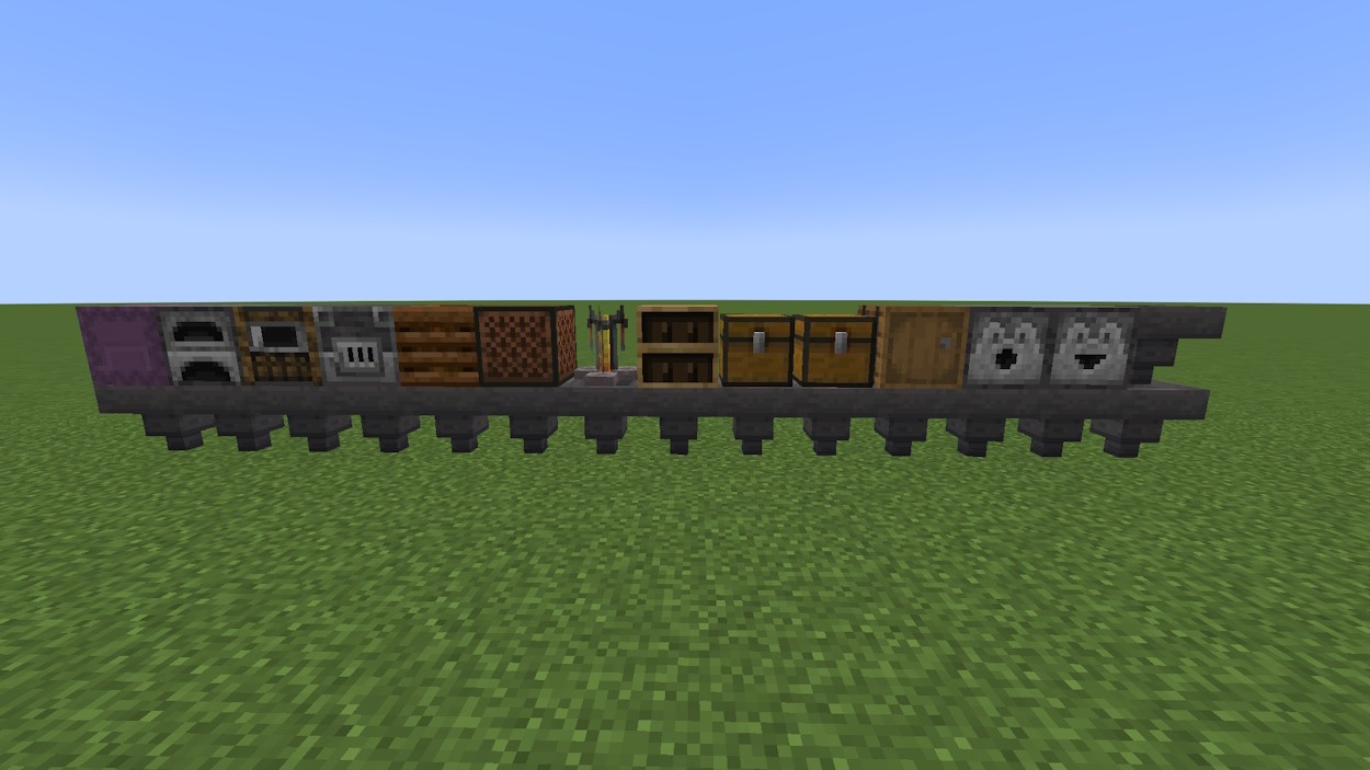 Các khối chứa mà Hopper có thể tương tác trong Minecraft