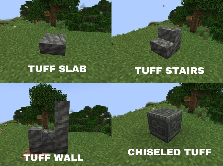 Các khối tuff mới trong Minecraft 1.21