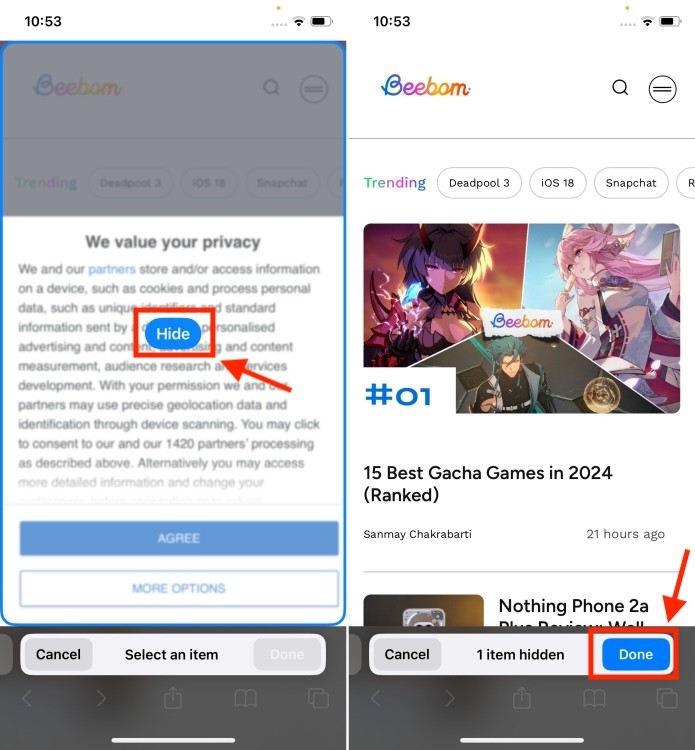 Cách ẩn quảng cáo trong Safari bằng &quot;Kiểm soát phân tâm&quot; trên iOS 18