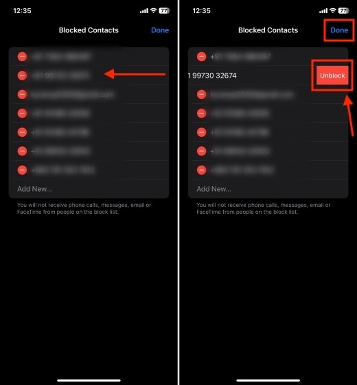 Cách bỏ chặn một số trên iPhone