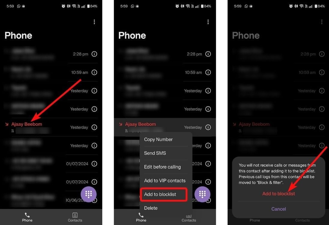 Cách chặn số trên Android