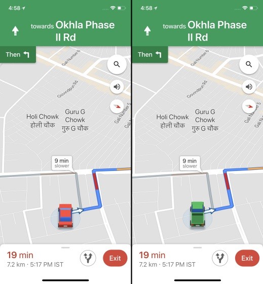 Cách Thay Đổi Mũi Tên Điều Hướng Thành Xe Ô Tô Trên Google Maps Trên iOS