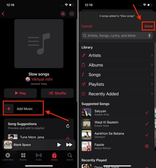 Cách thêm nhạc vào danh sách phát trên Apple Music