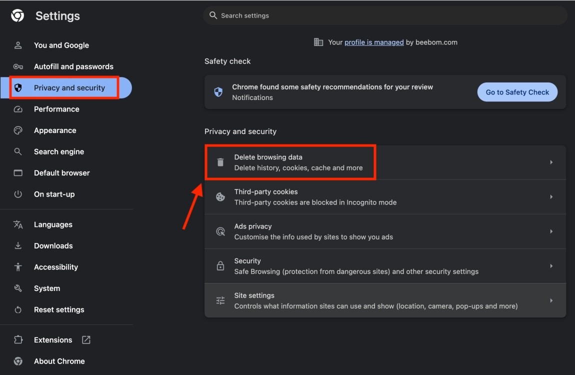 Cách xóa cache Chrome