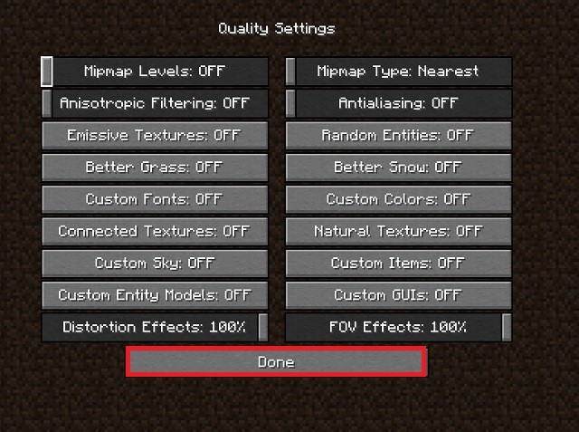 Cài đặt chất lượng Minecraft tốt nhất cho FPS