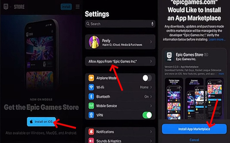 Cài đặt Epic Games Store trên iOS