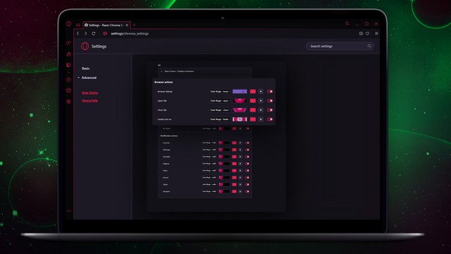 Opera GX Hỗ Trợ Hiệu Ứng Đèn RGB Razer Chroma Chính Thức