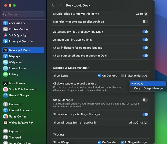 Cài đặt màn hình và Dock trên Mac
