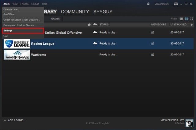 Cài đặt Steam