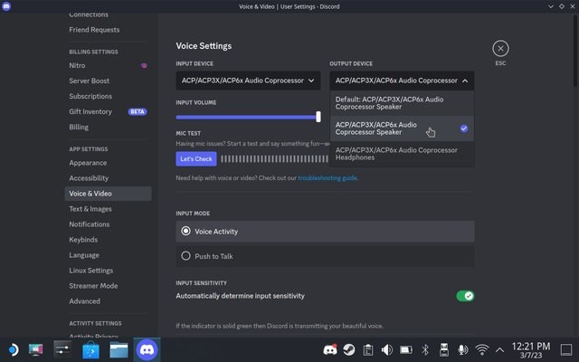 Cài đặt thiết bị đầu ra cho Discord