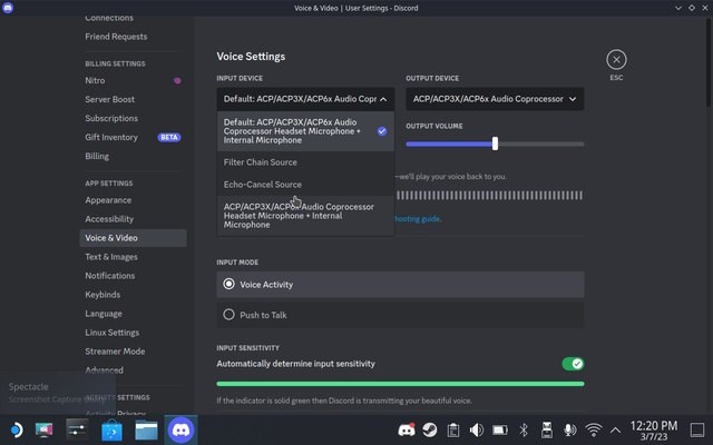 Cài đặt thiết bị đầu vào cho Discord