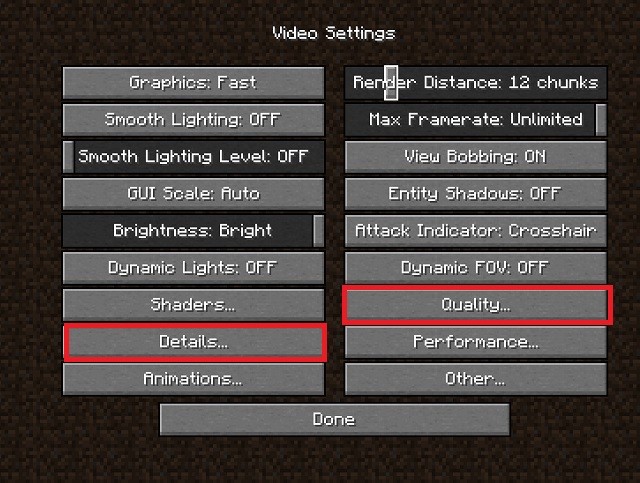 Cài đặt video Minecraft tốt nhất cho FPS