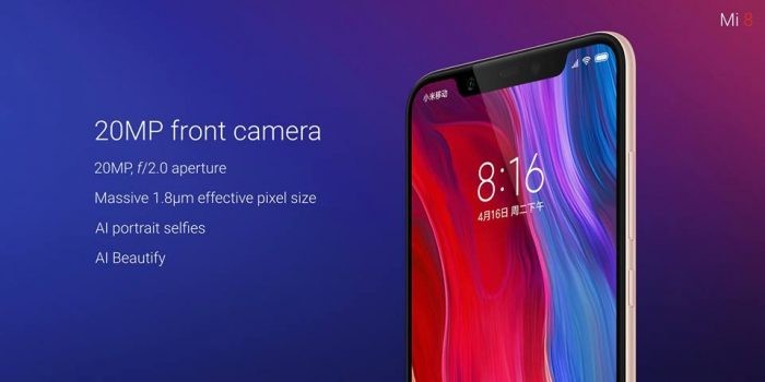 Camera trước của Xiaomi Mi 8