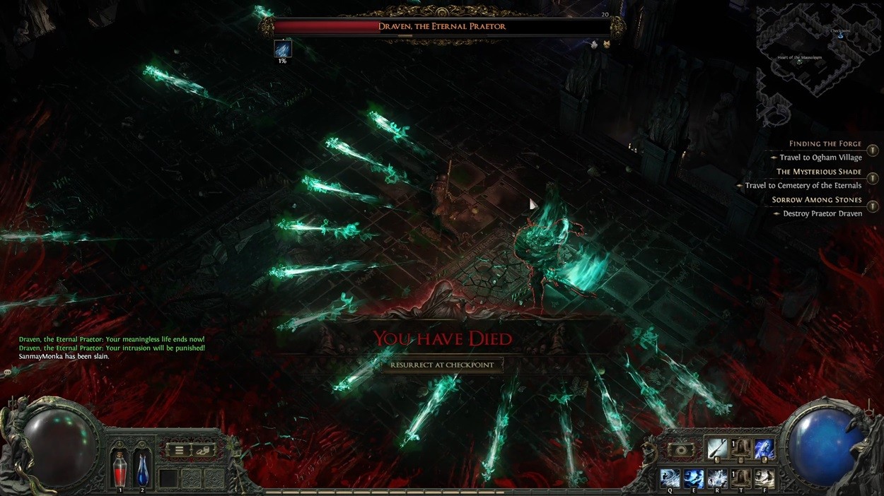Cảnh chết trong Path of Exile 2