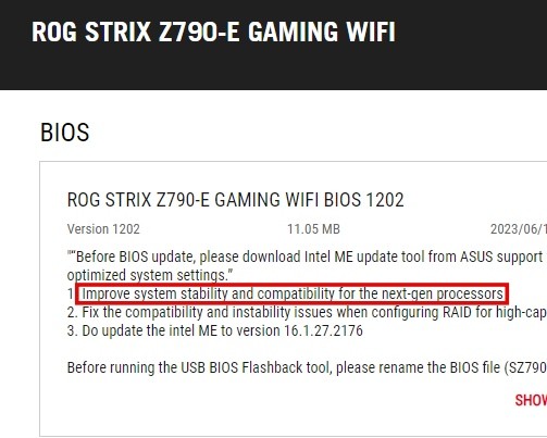 Cập nhật BIOS cho bộ vi xử lý để bàn thế hệ 14 của Intel