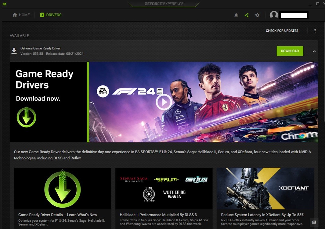Cập nhật Driver Card Đồ Họa thông qua GeForce Experience