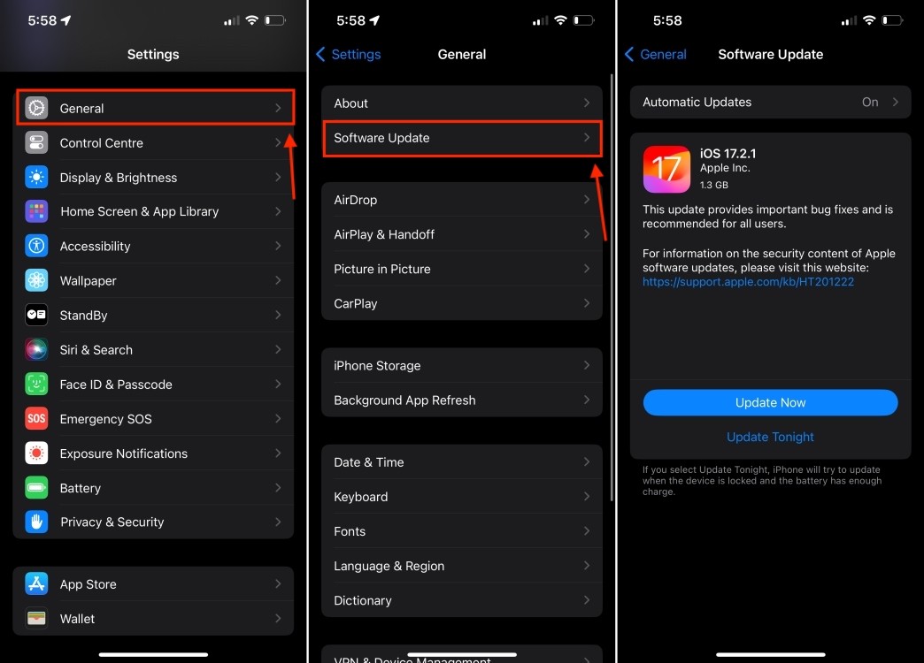 Cập nhật iOS trên iPhone