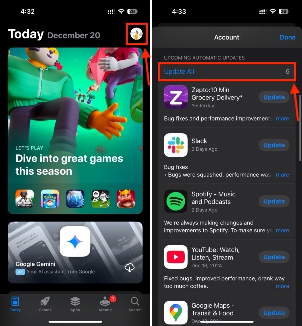 Cập nhật ứng dụng trên iPhone