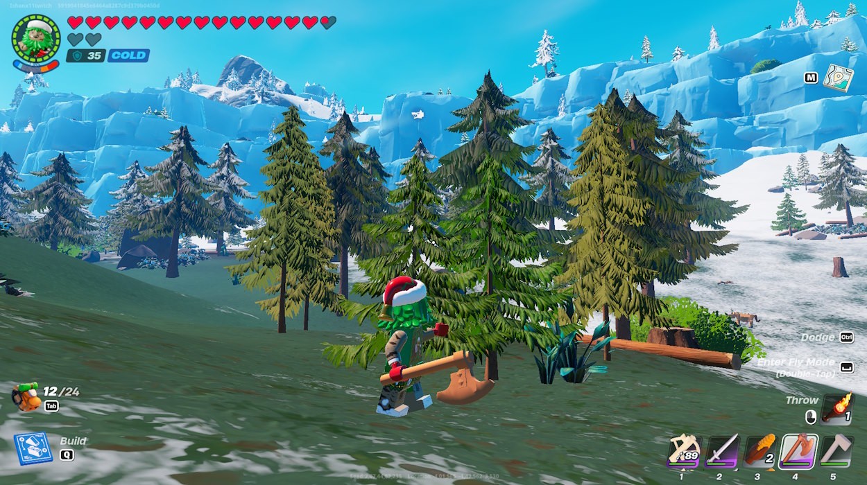 Cây Frostpine ở vùng đất băng giá của LEGO Fortnite