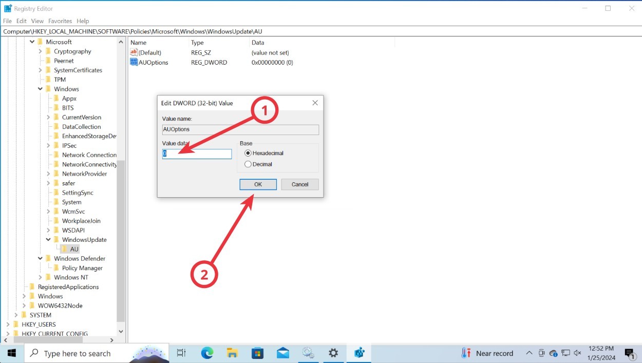 Change the hexadecimal to one of he following