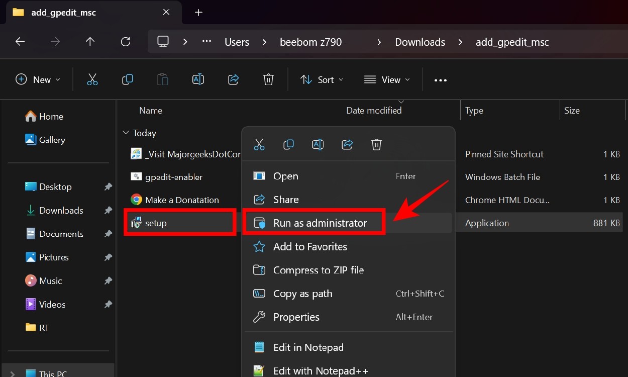 Chạy file thực thi với quyền quản trị viên trong Windows 11