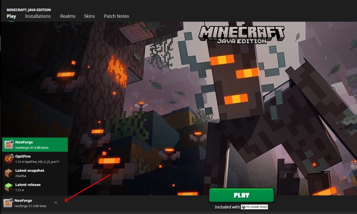 Chạy Minecraft với NeoForge
