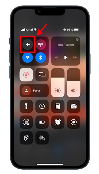 Chế độ máy bay tắt trên iPhone