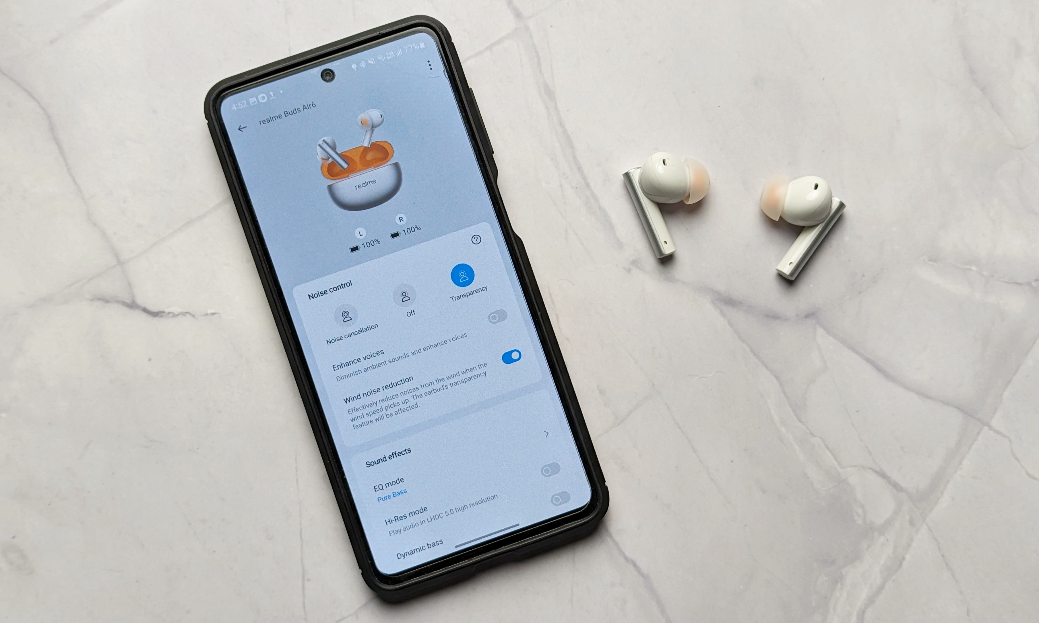 Chế độ trong suốt Realme Buds Air 6