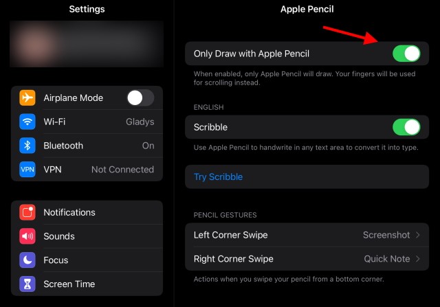 Chỉ vẽ bằng Apple Pencil trên iPad